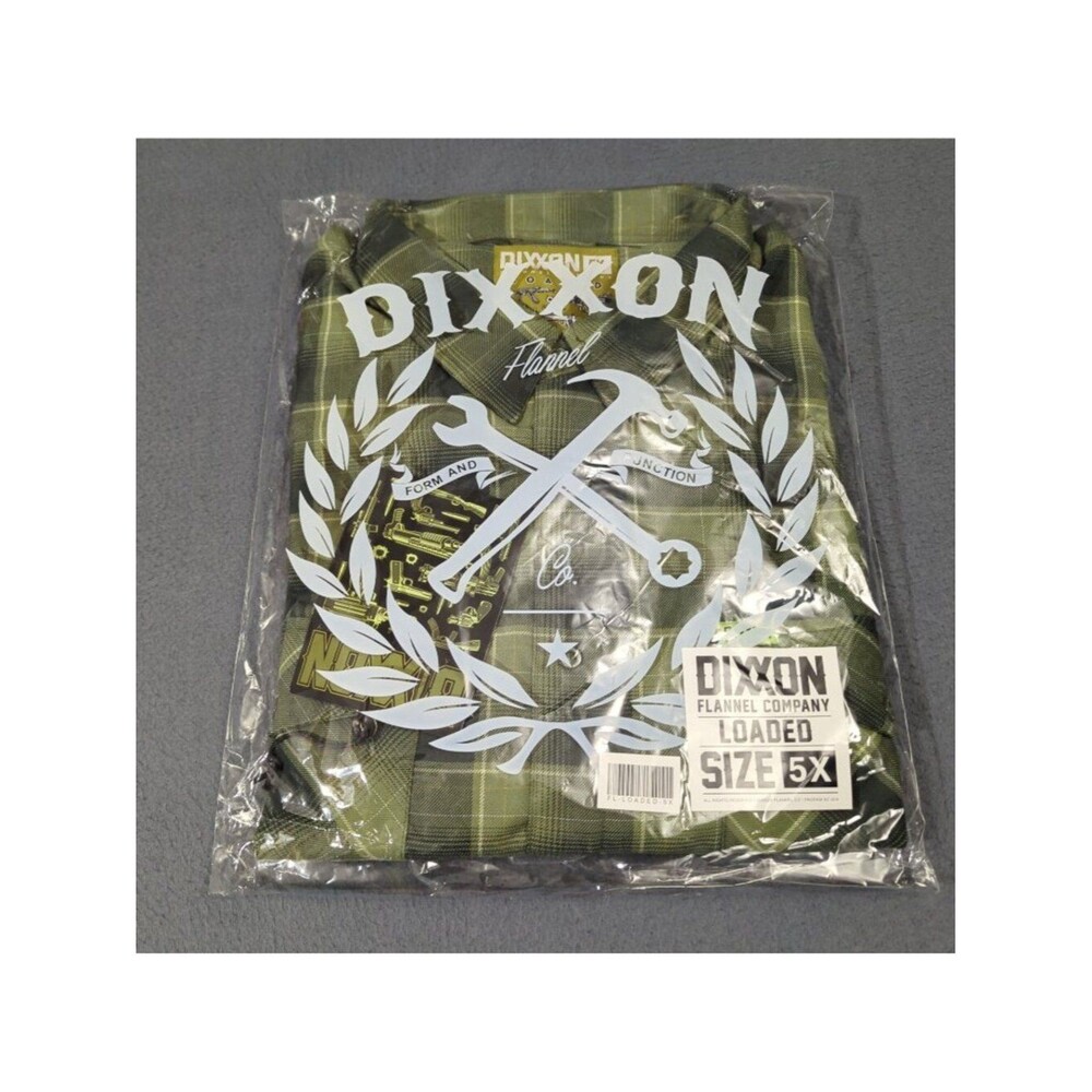 Dixxon Loaded Flannel Shirt Men's 5X Green Long Sleeve Button Down